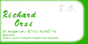 richard orsi business card